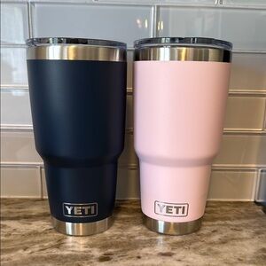 YETI Navy and Pink Tumblers